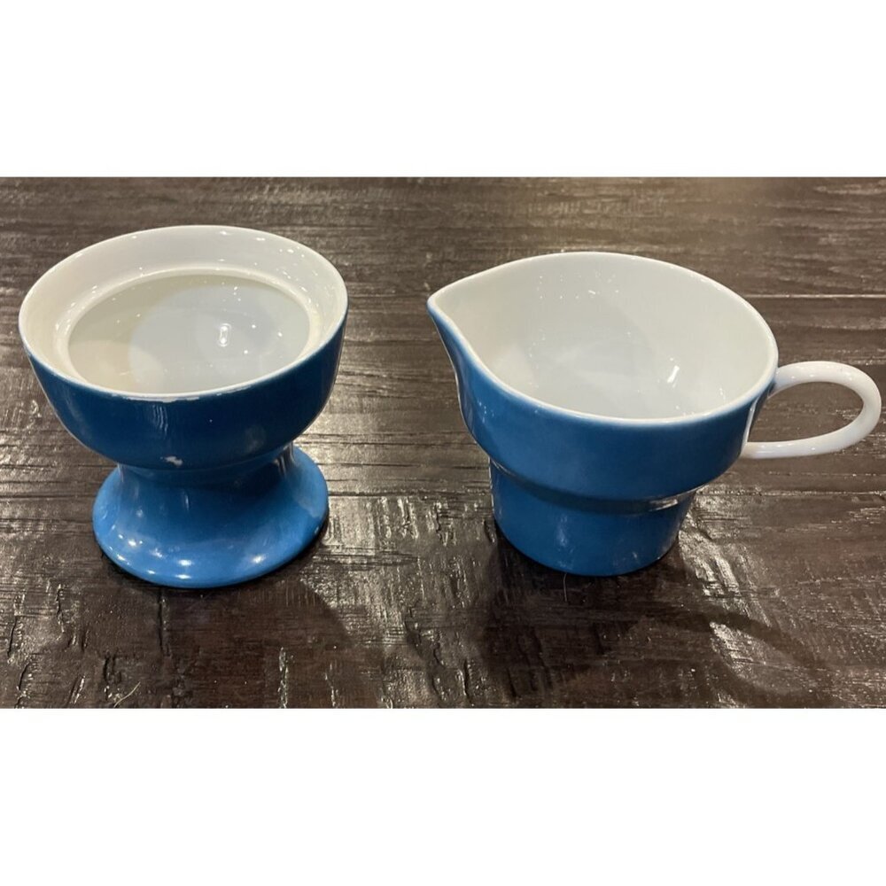 Paul McCobb Contempri San Remo Blue Sugar Bowl Creamer Set NO LID MCM Retro